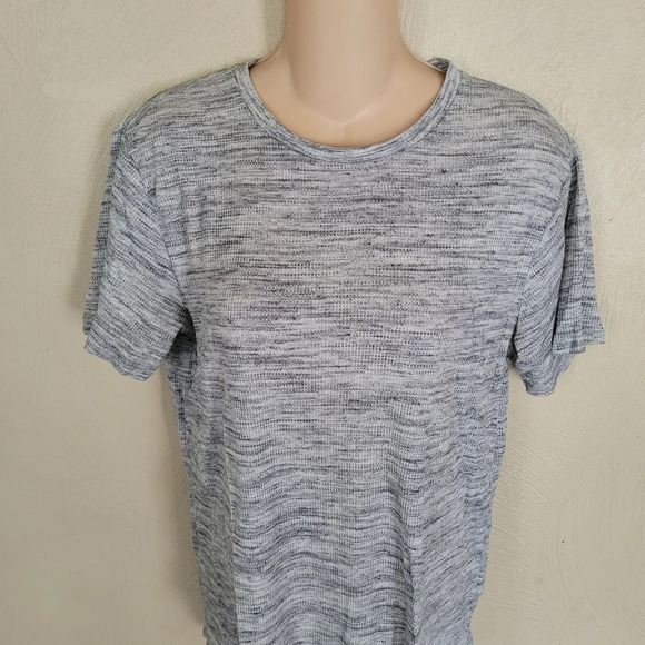 PACSUN Lounger Fit Gray Waffle Knit Hi-Low Short Sleeve T-shirt Size Women Small - Picture 4 of 9